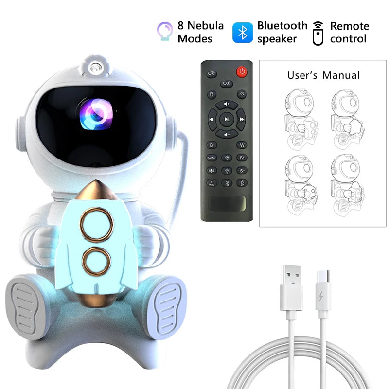 Bluetooth Astronaut LED Night Light Galaxy Star Projector