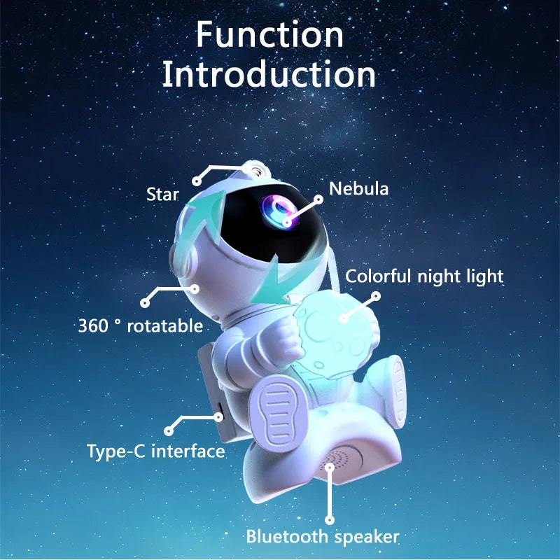 Bluetooth Astronaut LED Night Light Galaxy Star Projector