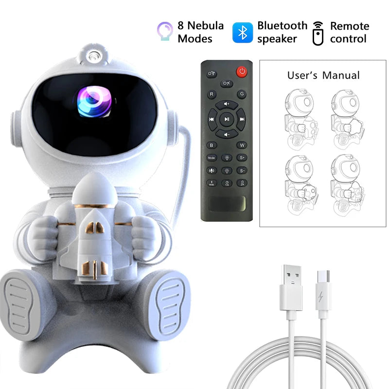 Bluetooth Astronaut LED Night Light Galaxy Star Projector