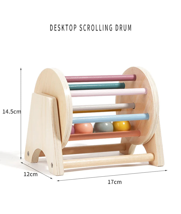 Montessori Infant Wooden Spinning Drum